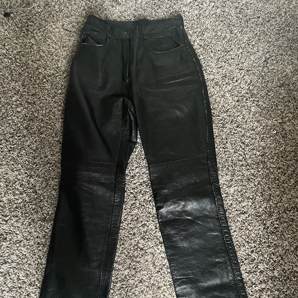 Vintage Lined Leather Pants - Picture 1 of 6